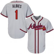 Wholesale Cheap Braves #1 Ozzie Albies Grey New Cool Base Stitched MLB Jersey
