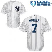 Wholesale Cheap Yankees #7 Mickey Mantle Stitched White Youth MLB Jersey