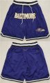 Wholesale Cheap Men's Baltimore Ravens Purple Shorts (Run Small)