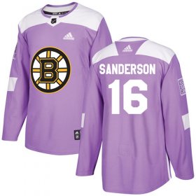 Wholesale Cheap Adidas Bruins #16 Derek Sanderson Purple Authentic Fights Cancer Stitched NHL Jersey