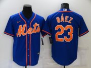 Wholesale Cheap Men's New York Mets #23 Javier Baez Blue Stitched MLB Cool Base Nike Jersey