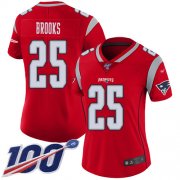 Wholesale Cheap Nike Patriots #25 Terrence Brooks Red Women's Stitched NFL Limited Inverted Legend 100th Season Jersey