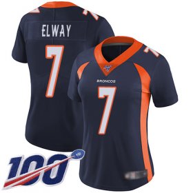 Wholesale Cheap Nike Broncos #7 John Elway Navy Blue Alternate Women\'s Stitched NFL 100th Season Vapor Limited Jersey