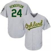 Wholesale Cheap Athletics #24 Rickey Henderson Grey Cool Base Stitched Youth MLB Jersey