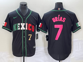 Wholesale Cheap Men\'s Mexico Baseball #7 Julio Urias Number 2023 Black World Baseball Classic Stitched Jersey3