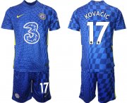 Wholesale Cheap Men 2021-2022 Club Chelsea FC home blue 17 Nike Soccer Jerseys