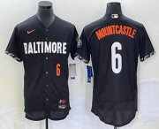 Wholesale Cheap Men's Baltimore Orioles #6 Ryan Mountcastle Number Black 2023 City Connect Flex Base Stitched Jersey2