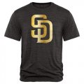 Wholesale Cheap San Diego Padres Fanatics Apparel Gold Collection Tri-Blend T-Shirt Black
