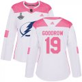 Cheap Adidas Lightning #19 Barclay Goodrow White/Pink Authentic Fashion Women's 2020 Stanley Cup Champions Stitched NHL Jersey