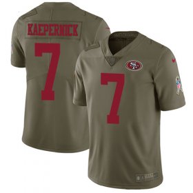 Wholesale Cheap Nike 49ers #7 Colin Kaepernick Olive Men\'s Stitched NFL Limited 2017 Salute To Service Jersey