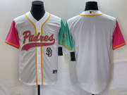 Wholesale Cheap Men's San Diego Padres Blank White NEW 2023 City Connect Cool Base Stitched Jersey1