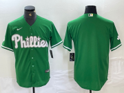 Cheap Men's Philadelphia Phillies Blank Green Celtic Stitched Cool Base Nike Jersey