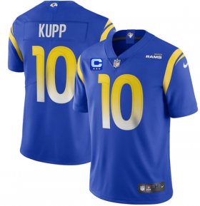 Wholesale Cheap Men\'s Los Angeles Rams #10 Cooper Kupp 2022 Royal With 3-Star C Patch Vapor Limited Stitched Jersey