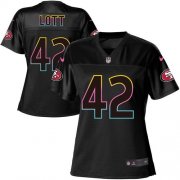 Wholesale Cheap Nike 49ers #42 Ronnie Lott Black Women's NFL Fashion Game Jersey