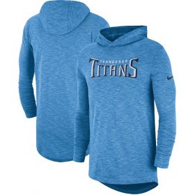 Wholesale Cheap Nike Tennessee Titans Light Blue Sideline Slub Performance Hooded Long Sleeve T-Shirt