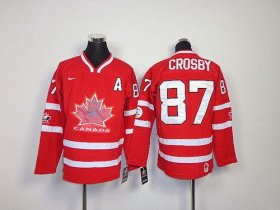 Wholesale Cheap Team Canada #87 Sidney Crosby Red Embroidered Youth NHL Jersey