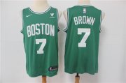 Wholesale Cheap Men's Boston Celtics #7 Jaylen Brown Green 2021 Nike Swingman Stitched NBA Jersey With NEW Sponsor Logo