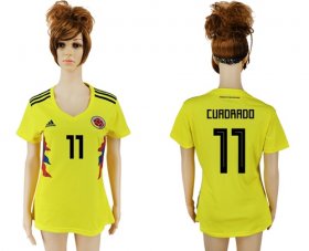 Wholesale Cheap Women\'s Colombia #11 Cuadrado Home Soccer Country Jersey