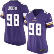 Wholesale Cheap Nike Vikings #98 Linval Joseph Purple Team Color Women's Stitched NFL Elite Jersey