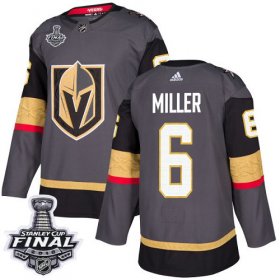 Wholesale Cheap Adidas Golden Knights #6 Colin Miller Grey Home Authentic 2018 Stanley Cup Final Stitched Youth NHL Jersey