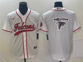 Wholesale Cheap Men\'s Atlanta Falcons White Team Big Logo With Patch Cool Base Stitched Baseball Jersey