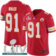 Wholesale Cheap Nike Chiefs #91 Derrick Nnadi Red Super Bowl LIV 2020 Team Color Men's Stitched NFL Vapor Untouchable Limited Jersey