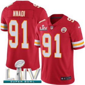 Wholesale Cheap Nike Chiefs #91 Derrick Nnadi Red Super Bowl LIV 2020 Team Color Men\'s Stitched NFL Vapor Untouchable Limited Jersey