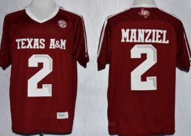 Wholesale Cheap Texas A&M Aggies #2 Johnny Manziel 2013 Red Jersey