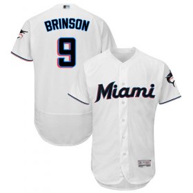 Wholesale Cheap marlins #9 Lewis Brinson White Flexbase Authentic Collection Stitched MLB Jersey