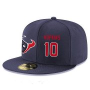 Wholesale Cheap Houston Texans #10 DeAndre Hopkins Snapback Cap NFL Player Navy Blue with Red Number Stitched Hat