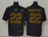 Wholesale Cheap Men's Carolina Panthers #22 Christian McCaffrey Black 2020 Nike Flocked Leopard Print Vapor Limited NFL Jersey
