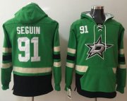 Wholesale Cheap Stars #91 Tyler Seguin Green Name & Number Pullover NHL Hoodie
