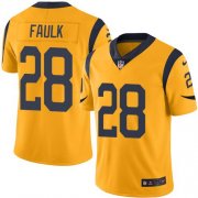 Wholesale Cheap Nike Rams #28 Marshall Faulk Gold Men's Stitched NFL Limited Rush Jersey