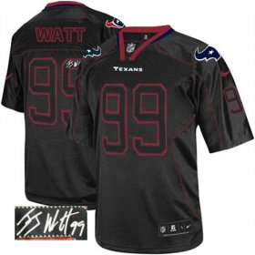 Wholesale Cheap Nike Texans #99 J.J. Watt Lights Out Black Men\'s Stitched NFL Elite Autographed Jersey