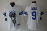Wholesale Cheap Nike Cowboys #9 Tony Romo White Men's Stitched NFL Helmet Tri-Blend Limited Jersey