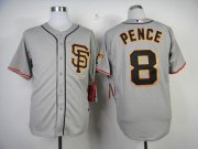 Wholesale Cheap Giants #8 Hunter Pence Grey Road 2 Cool Base Stitched MLB Jersey