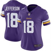 Wholesale Cheap Nike Vikings #18 Justin Jefferson Purple Team Color Women's Stitched NFL Vapor Untouchable Limited Jersey