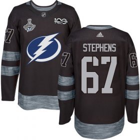 Cheap Adidas Lightning #67 Mitchell Stephens Black 1917-2017 100th Anniversary 2020 Stanley Cup Champions Stitched NHL Jersey