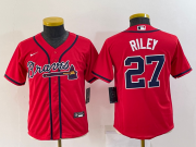Wholesale Youth Atlanta Braves #27 Austin Riley Red Stitched MLB Cool Base Nike Jersey