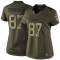 Wholesale Cheap Nike Patriots #87 Rob Gronkowski Green Women's Stitched NFL Limited 2015 Salute to Service Jersey