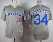 Wholesale Cheap Cubs #34 Jon Lester Grey 1990 Turn Back The Clock Stitched MLB Jersey