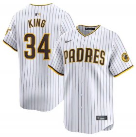 Cheap Men\'s San Diego Padres #34 Michael King White 2024 Home Limited Baseball Stitched Jersey