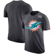 Wholesale Cheap NFL Men's Miami Dolphins Nike Anthracite Crucial Catch Tri-Blend Performance T-Shirt