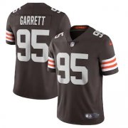 Wholesale Cheap Cleveland Browns #95 Myles Garrett Men's Nike Brown 2020 Vapor Limited Jersey
