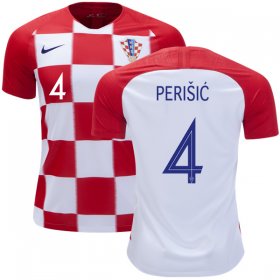 Wholesale Cheap Croatia #4 Perisic Home Kid Soccer Country Jersey