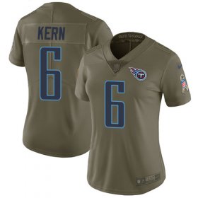 Wholesale Cheap Nike Titans #6 Brett Kern Olive Women\'s Stitched NFL Limited 2017 Salute to Service Jersey