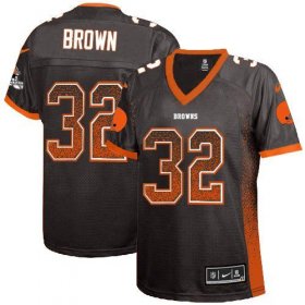 Wholesale Cheap Nike Browns #32 Jim Brown Brown Team Color Women\'s Stitched NFL Elite Drift Fashion Jersey