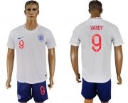 Wholesale Cheap England #9 Vardy Home Soccer Country Jersey
