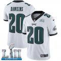 Wholesale Cheap Nike Eagles #20 Brian Dawkins White Super Bowl LII Youth Stitched NFL Vapor Untouchable Limited Jersey