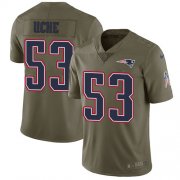 Wholesale Cheap Nike Patriots #53 Josh Uche Olive Men's Stitched NFL Limited 2017 Salute To Service Jersey